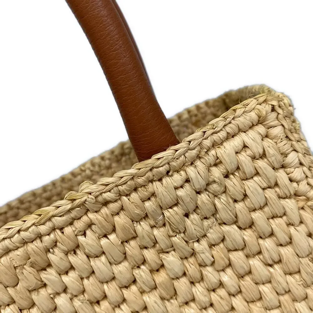 Loewe Standard A5 Handbag A563S30X05 Beige Black Brown Raffia Leather